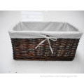 Lucky woven wicker black storage baskets with liner